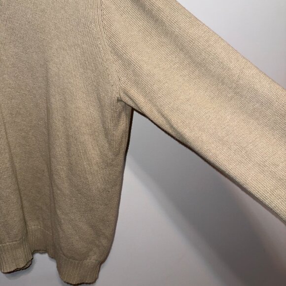 Eddie Bauer Tan Quarter-Zip Sweater XL - Picture 4 of 5